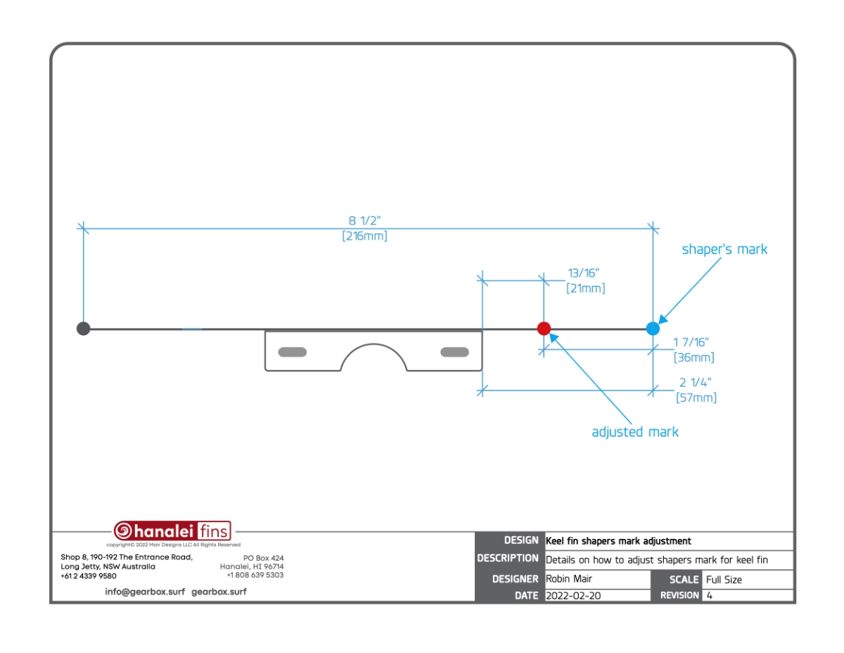 Keel Fin Mark Adjustment